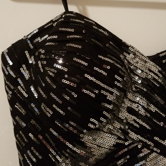 LAURA Embellished Strapless Black Dress - Picture 4 of 5